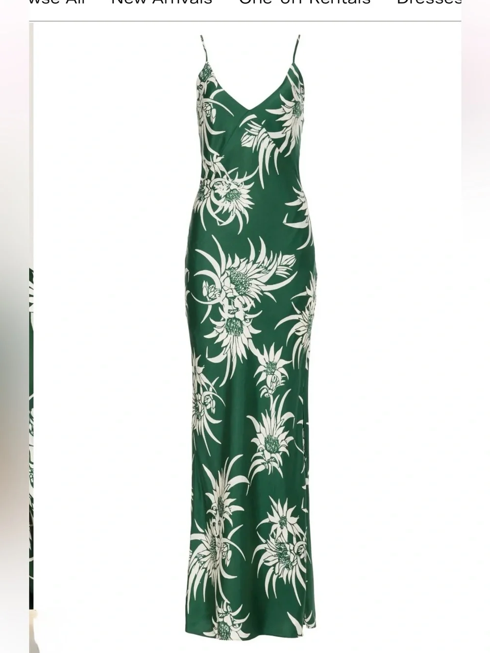 Rag & Bone Larissa Silk Slip Dress in Green Multi Size 6 - Picture 11 of 13